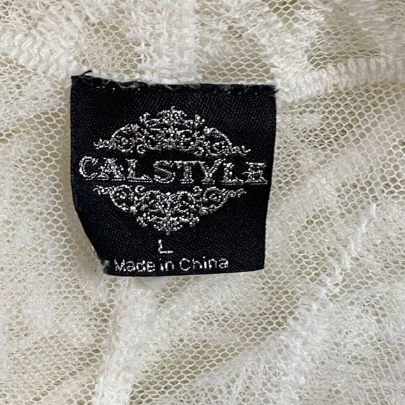 CAL STYLE Boutique Lace Embroidered Kimono, Large - Picture 10 of 13